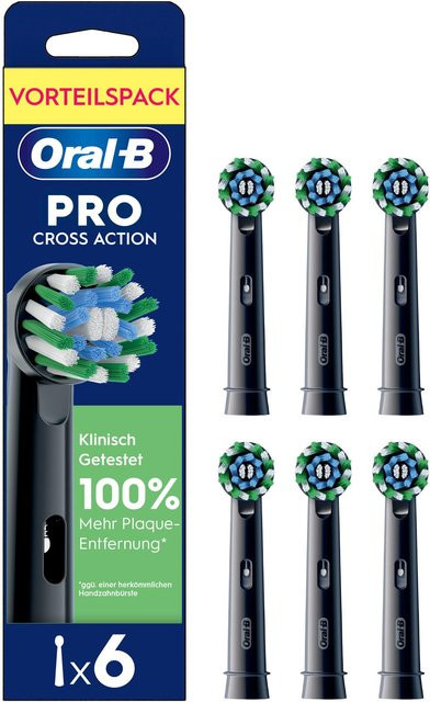 Oral-B Pro CrossAction Aufsteckbürsten, Schwarz, 6 Stück - Bild 1