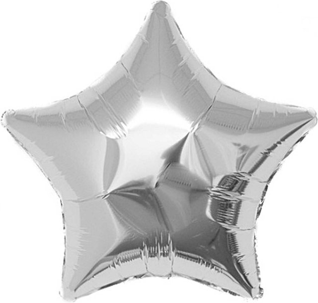 Rico Design Folienballon Stern in Silber, Durchmesser: 36 cm - Bild 1