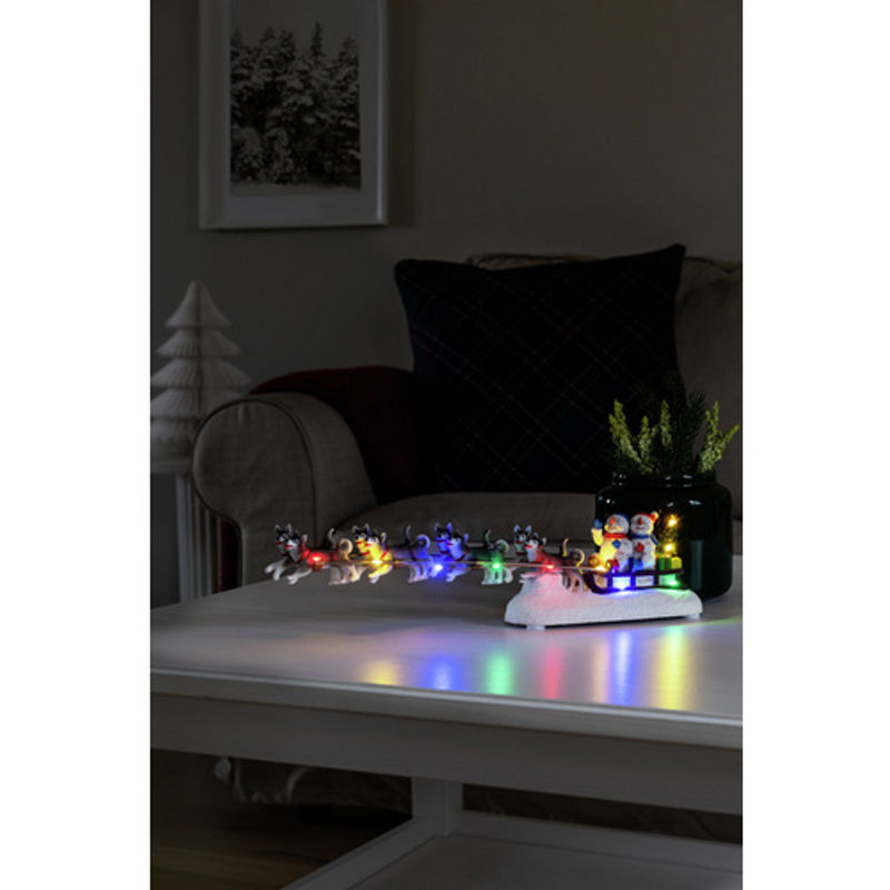 Konstsmide LED-Weihnachtsszenerie Schneemann mit Hundeschlitten, mehrfarbig, Höhe: 37.5 cm, Breite: 8.5 cm, Tiefe: 6.5 cm - Bild 4