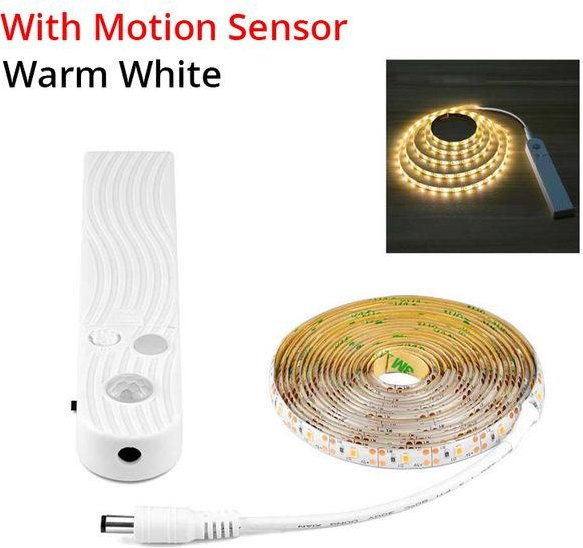 MALITAI Drahtlose LED-Streifenlampe mit Bewegungssensor, USB 5V, wasserdicht IP65, warmweiß, weiß - Bild 1