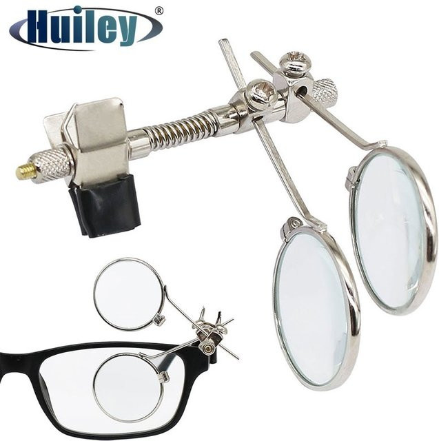 HUILEY Lupe, 10-fache Doppellinsen, Edelstahl-Clip-Lupe, silver - Bild 1