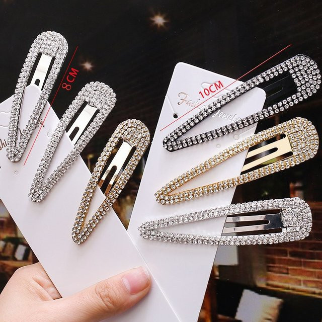 MEPHINA Haar Clip, Metall, Teardrop, Strass, Damen - Bild 1