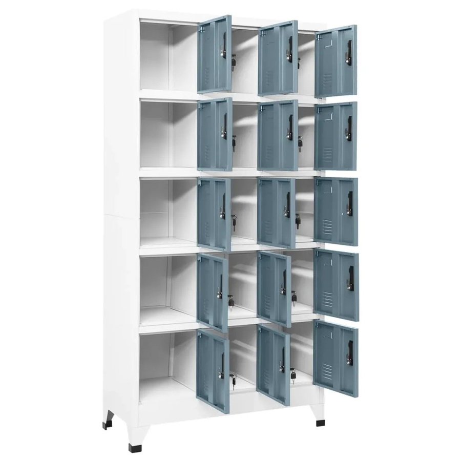 vidaXL Schließfachschrank aus Stahl in Grau mit Schloss für Büro und Schule B/T/H: 90 x 40 x 180 cm - Bild 2