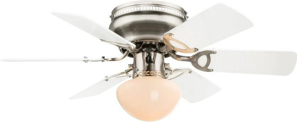 GLOBO Deckenventilator Ugo mit Beleuchtung und Zugkette in Weiß und Graphit, Durchmesser: 76 cm