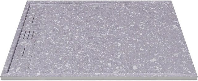 Vente-unique Duschwanne Lyrosa rechteckig in Grau und Weiß mit Anti-Slip-Funktion, Breite: 120 cm - Bild 1