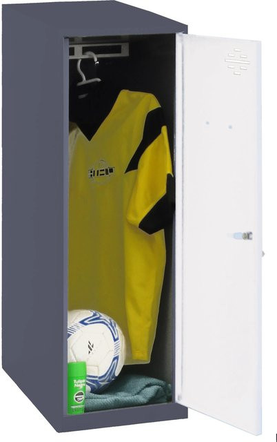 PROREGAL Schließfachwürfel AMEGO Spind Garderobe mit Schließfach in Weiß-Anthrazit, H x B x T: 91,5 x 30 x 50 cm - Bild 1