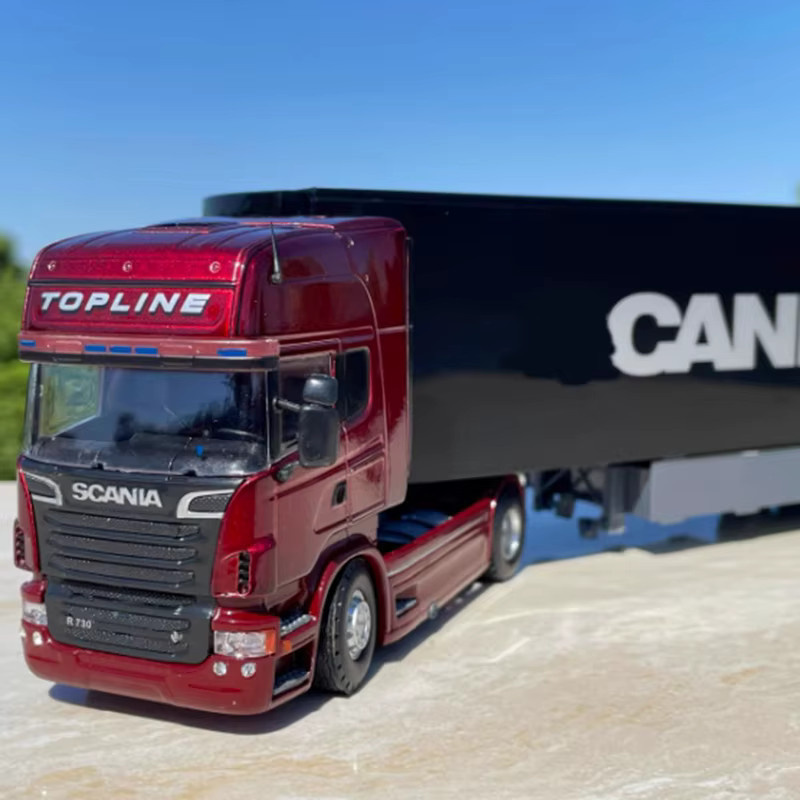 MASSDI Traktor-LKW, Simulationsmodell, Maßstab 1:50, Metall, Rot - Bild 2