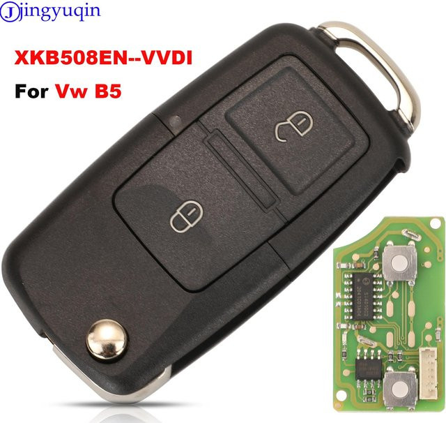XHORSE XKB508EN Draht-Universal-Fernbedienungsschlüssel für VW B5-Stil, 2 Tasten, Schwarz, kompatibel mit MINI-Schlüsselwerkzeug und VVDI2, englische Version - Bild 1