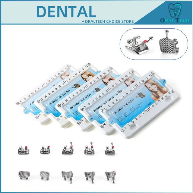 dentst Kieferorthopädische Zahnspangen Metall Mini Standard Mesh Base Roth/MBT 0,022/0,018 Haken 3-4-5 - Bild 1