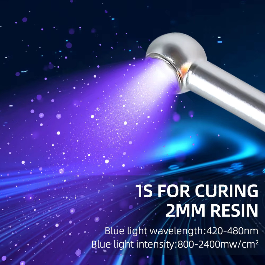 Wiederaufladbarer Dental Photopolymerisator mit 5W LED-Härtungslampe für 800-2400mw/cm2 Harz-Aushärtung - Bild 3