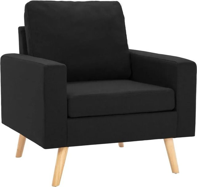 vidaXL Sessel Schwarz aus Stoff mit Armlehnen und Massivholzrahmen - Bild 1
