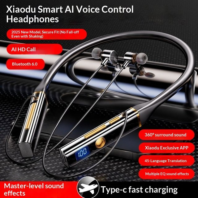 WAKAILONG Bluetooth Nackenbügel-Kopfhörer mit Geräuschunterdrückung und HIFI-Klangqualität in Schwarz - Bild 1