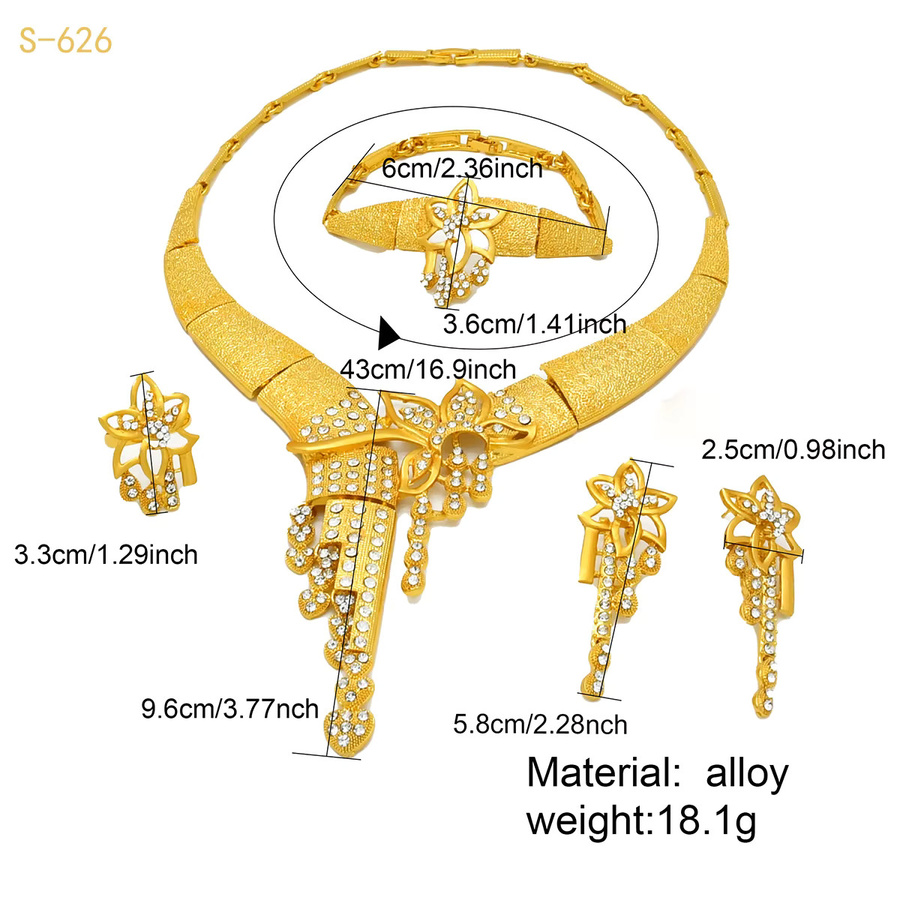 Schmuckset Halskette, Ohrringe, vergoldet, Zirkonia, Damen - Bild 4