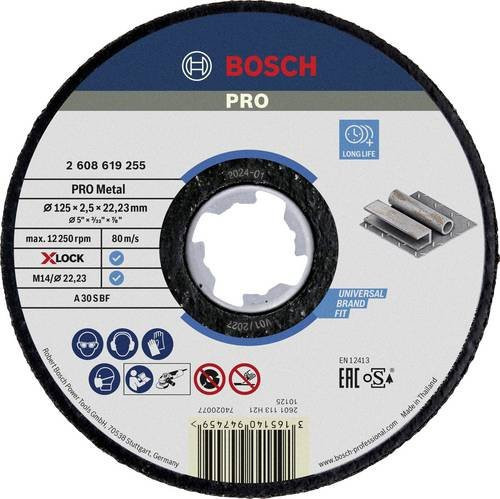 Bosch Expert for Metal A 30 S BF X-LOCK Trennscheibe gerade, Durchmesser: 125 mm, Bohrung: 22,23 mm, Dicke: 2,5 mm - Bild 1
