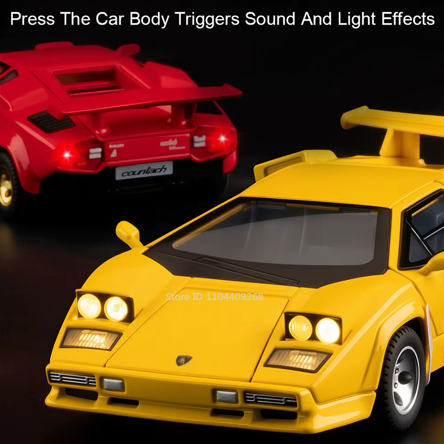 RMZ city Countach LP500S LP770 Modellauto, Maßstab 1:32, Gelb - Bild 2