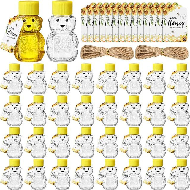 Elegant Living House Honigbär Flaschen aus Kunststoff in Transparent, 24er Set, 2oz (ca. 59 ml) - Bild 1