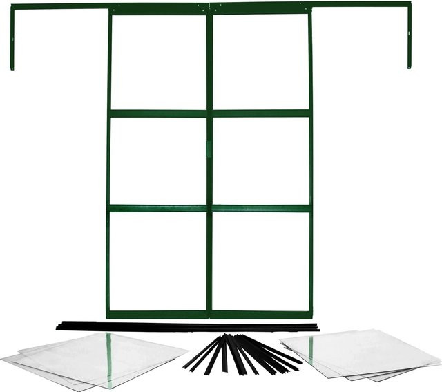 Vitavia Doppelschiebetür-Set für Gewächshäuser Sirius und Sirona, smaragdgrün, B: 122 cm, H: 191 cm - Bild 1