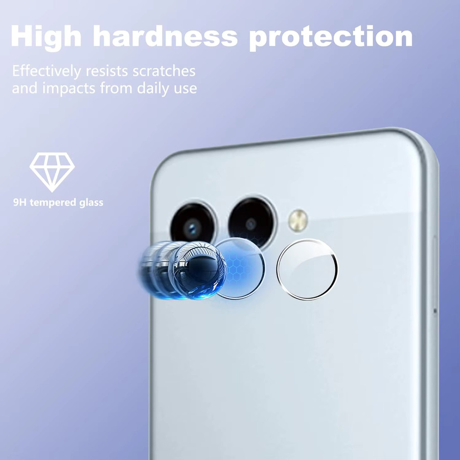 WISHXIN Displayschutzfolie aus gehärtetem Glas 2.5D 9H transparent für T-Mobile T Phone 3 Pro und T-Mobile Revvl 8 / Revvl 8 Pro inklusive Kameraobjektivschutz - Bild 3