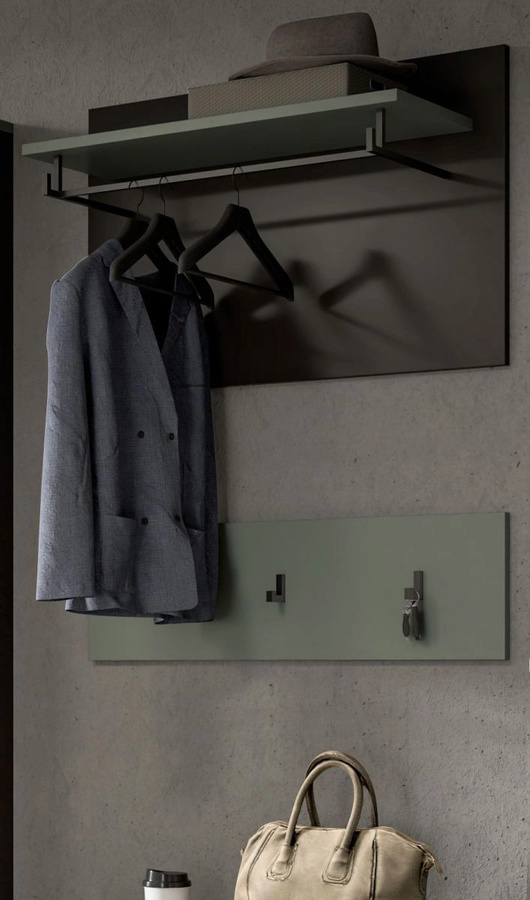 Inn.Furn Garderobenpaneel Set Cooper in Salbei und Grau, Breite: 80 cm - Bild 1