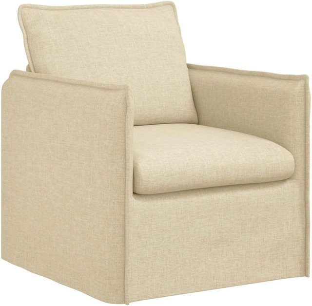 vidaXL Sofa in Creme mit Stoffbezug und Metallrahmen, B/T/H: 195 x 82 x 85 cm - Bild 1