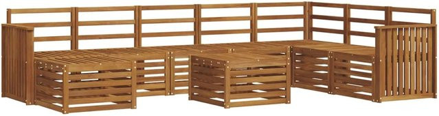 vidaXL Sofagarnitur aus Massivholz Akazie in Natur Braun mit Latten-Design und modernem Stil - Bild 1