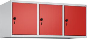 C+P Aufsatzschrank 7035/3020 mit 3 Abteilen und Sicherheits-Drehriegel, Farbe: Lichtgrau und Verkehrsrot, B/T/H: 120 x 50 x 50 cm - Bild 1