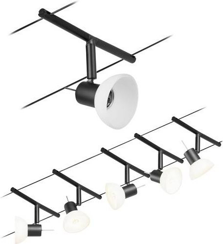 Paulmann Seil-Komplettsystem GU5.3 Schwarz matt und Chrom, erweiterbares Kabelsystem aus Metall - Bild 1