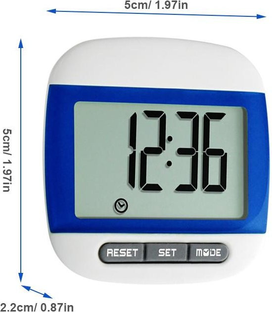 Digitaler Schrittzähler von Fishine mit großem Display und Clip in Grau - Bild 1