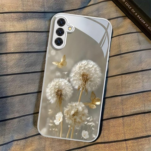 Löwenzahn Kunstglas Handyhülle für Samsung Galaxy S26 S25 S24 S23 S22 S21 S20 FE Ultra Plus 5G mit Anti-Drop-Rückseite in Multicolour - Bild 1