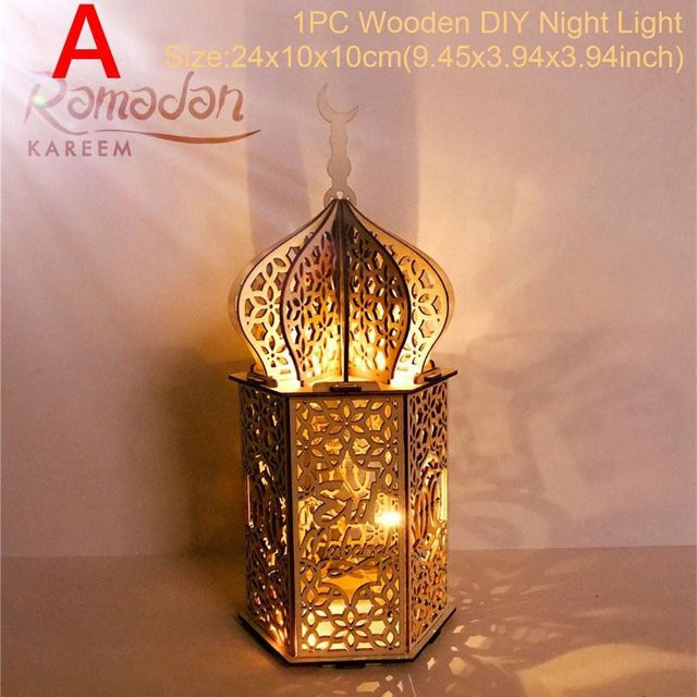 WBL LED Holz DIY Bastelset Muslimisches Licht zur Ramadan Dekoration - Bild 1