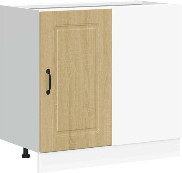 vidaXL Küchenunterschrank Kalmar in Sonoma-Eiche, modern mit Scharniertüren, B/T/H: 81,5 x 46,0 x 86,0 cm - Bild 1