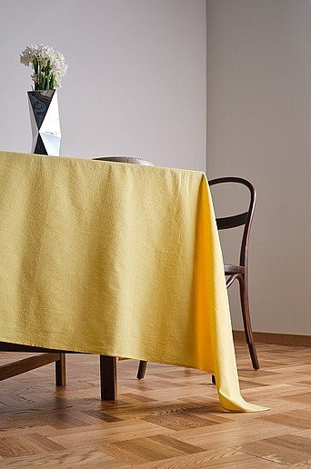 SULLY Tischdecke aus Baumwolle in Gelb, pflegeleicht und bei 30 Grad waschbar - Bild 1