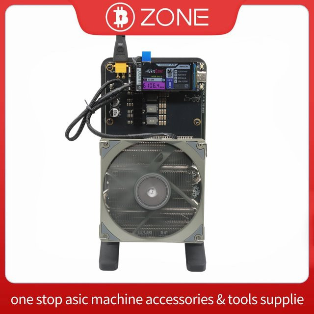 NerdQaxe++ Rev6 Silent Bitcoin Miner 6th/s 100 W Open-Source-Mining-Maschine in Schwarz - Bild 1