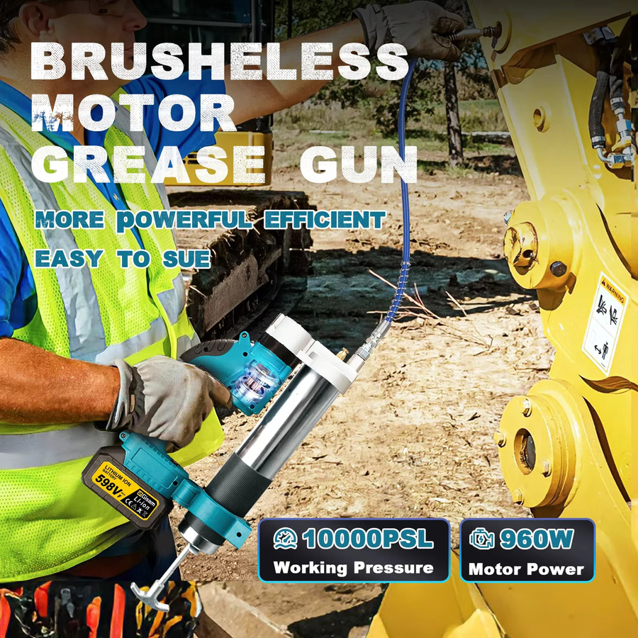 G nto Bürstenlose elektrische Fettpistole Set mit 10000 PSI für Makita 18V Akku in Petrol - Bild 4