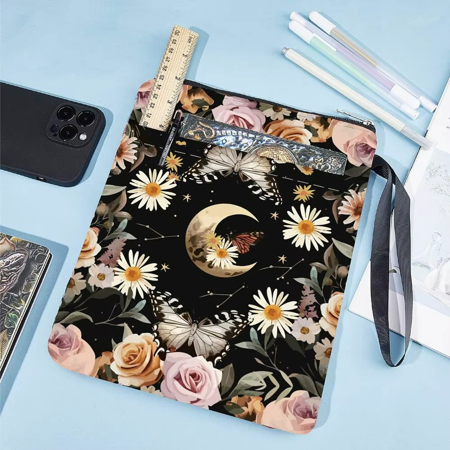 Stoff-Buchcover mit Schmetterlings-Design in Multicolour, B/H: 28,0 x 22,0 cm - Bild 3