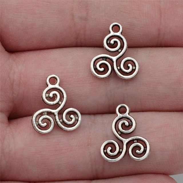 Cenxuan Handmade Anhänger, Triquetra Knoten, Silberfarben, Unisex - Bild 1