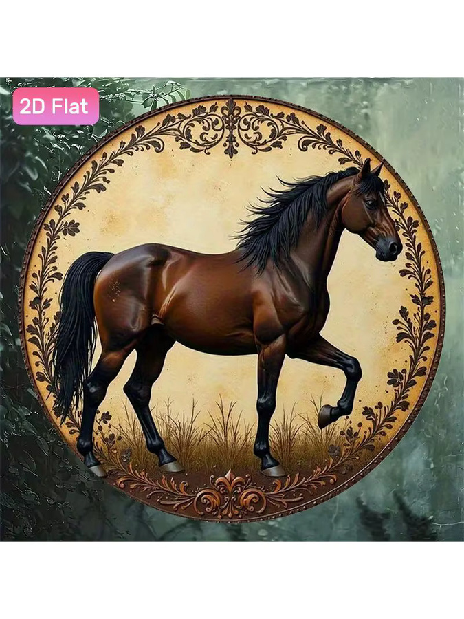 CIFBUY Vintage Pferde-Metallwandkunst aus Aluminium in Weiß, Rustikale Bauernhaus-Dekoration für Outdoor und Garten, B/H: 20 x 20 cm - Bild 5