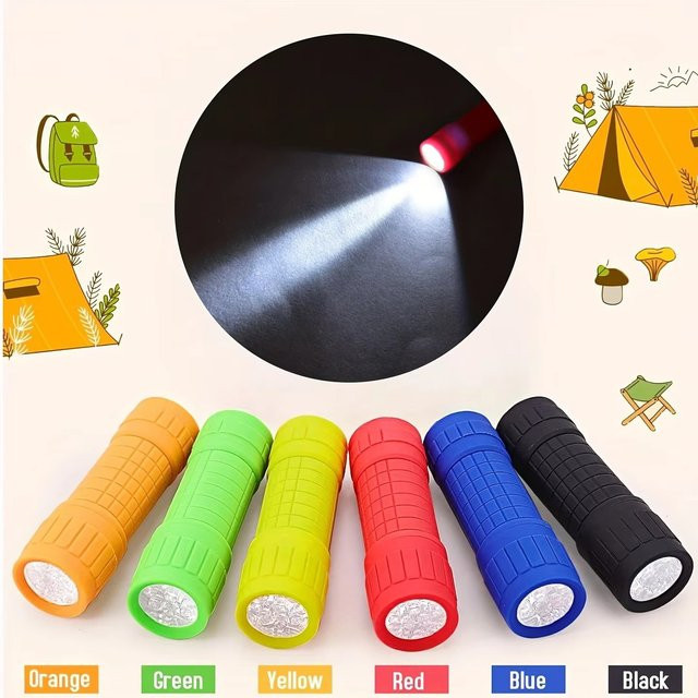 KDULIT Mini tragbare LED-Taschenlampe in Blau mit neun XPE-Leuchtdioden und festem Fokus für Notfälle im Freien - Bild 1