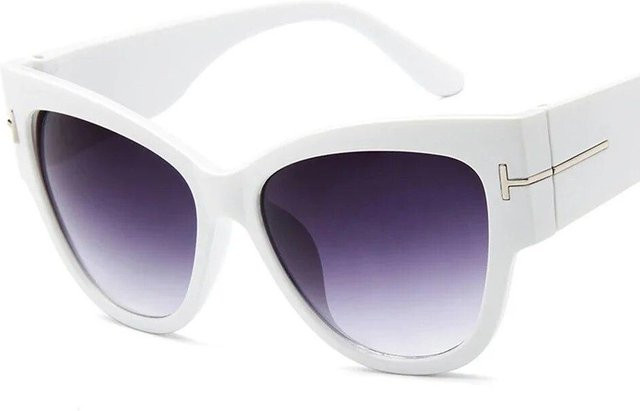 NATAWA Sonnenbrille Cat Eye, Kunststoff, Vollrand, Weiß - Bild 1