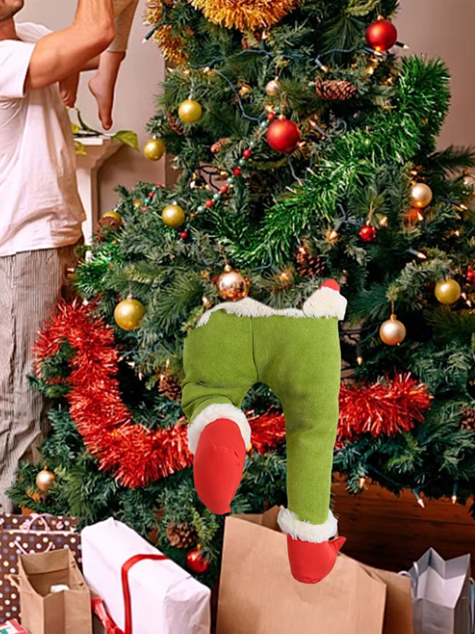 APWIKOGER Weihnachtliche Santa Claus Beine als Hängeanhänger in Rot für Weihnachtsbaum und Dekoration - Bild 6