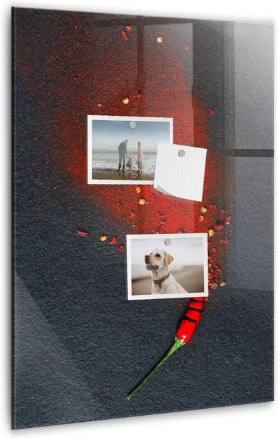 Tulup Magnetisches Glassboard Beschreibbare Magnettafel Weiß B: 60 cm, H: 40 cm - Bild 1