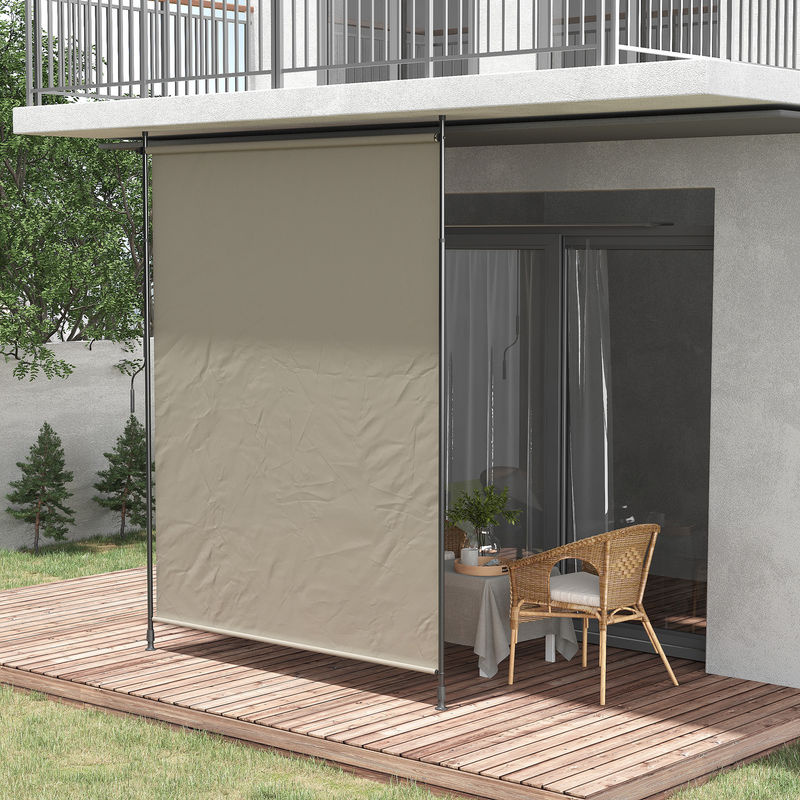 Outsunny Senkrechtmarkise Sand mit Kurbel aus Aluminium und Polyester, B/H: 200 x 290 cm - Bild 2