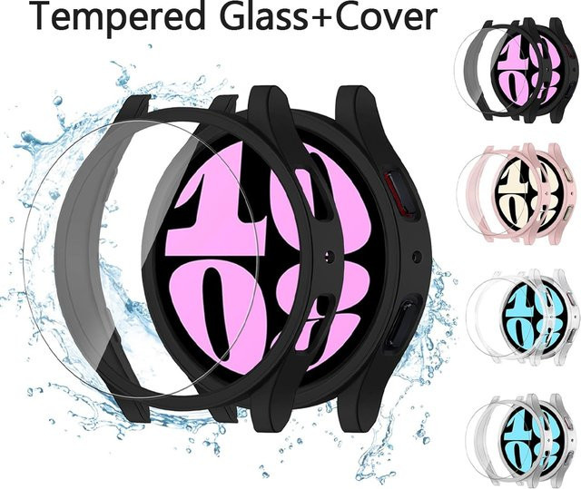 Samsung Galaxy Watch 6 Classic Bumper Cover, PC-Rahmen, gehärtetes Glas - Bild 1