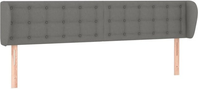 vidaXL Kopfteil mit Ohren in Dunkelgrau, gepolstertes Stoff-Kopfteil für das Schlafzimmer, B/T/H: 163 x 23 x 78/88 cm - Bild 1