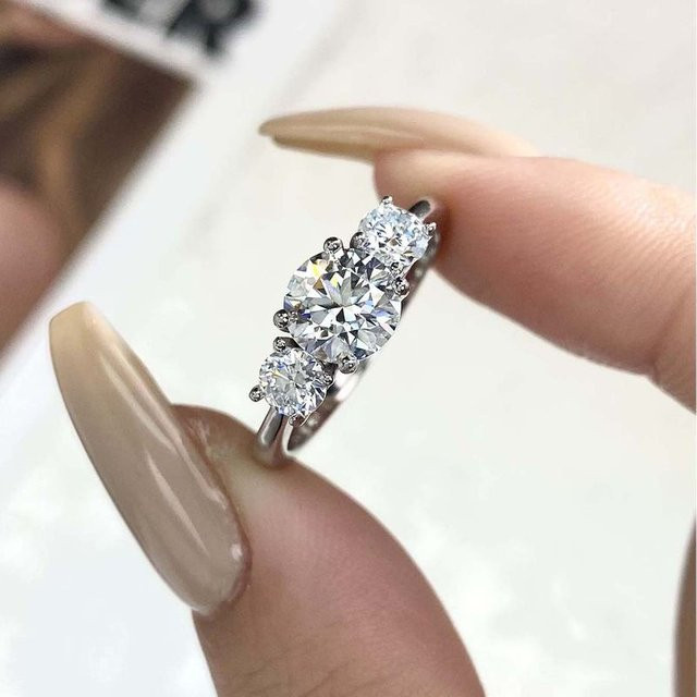 DWJ Ring, 925 Silber, Moissanit, Brillant, Damen - Bild 1