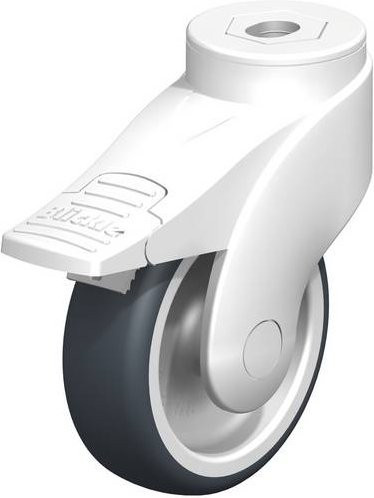Blickle Lenkrolle LWK-TPA 101G-11-FI mit Feststeller in Grau und Weiß, Rad-Durchmesser: 100 mm, Tragfähigkeit: 100 kg - Bild 1