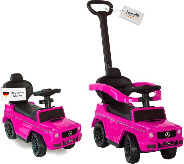 Lemodo Mercedes-Benz G350d Rutschauto mit Schiebestange und Licht- und Soundeffekten in Pink für Kinder ab 1 Jahr - Bild 1