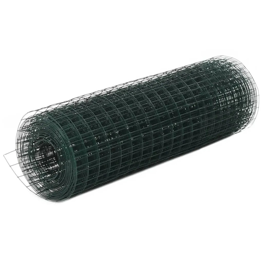 vidaXL Drahtzaun aus verzinktem Stahl mit PVC-Beschichtung, Grün, B: 10 m, H: 0,5 m - Bild 2
