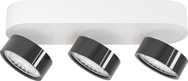 LUX-IT Swing 95 Round LED-Deckenstrahler 3-flammig in Weiß und Schwarzchrom mit warmweißem Licht (3000K) - Bild 1