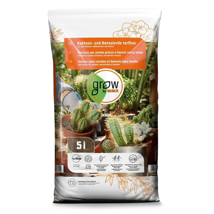 GROW by OBI Kakteen- und Bonsaierde torffrei mit Lavagranulat, 5 kg - Bild 2